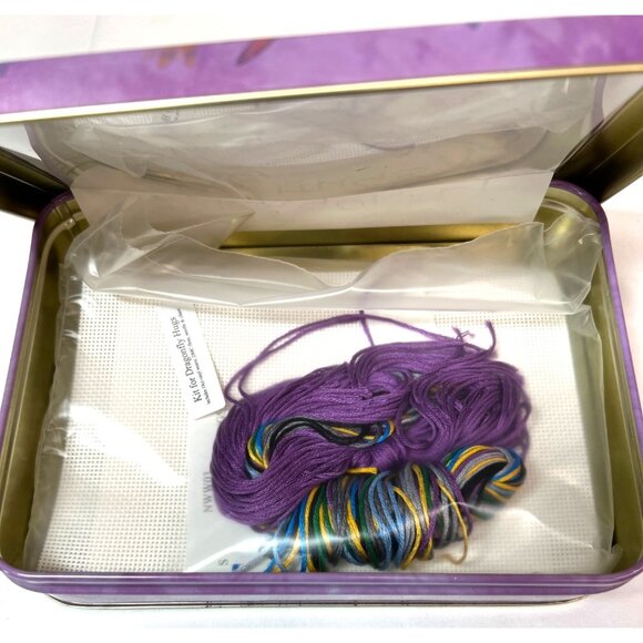 Dragonfly Hugs Cross Stitch Kit In Decorative Tin Box By Cross Stitch Wonders - Picture 2 of 3